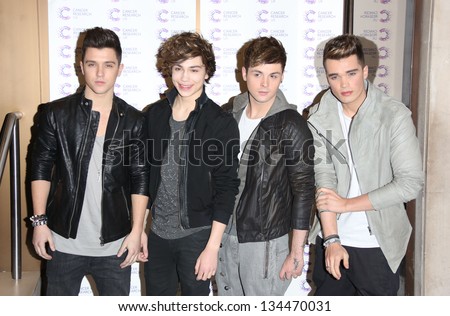 Union J arriving at the James\' Jog fundraising event for Cancer Relief, Kensington, London. 03/04/2013 Picture by: Henry Harris