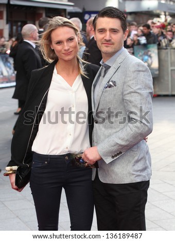 Tom Chambers and Clare Harding arriving for the Iron Man 3 Premiere, Odeon Leicester Square, London. 18/04/2013 Picture by: Alexandra Glen