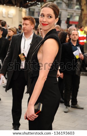 Rebecca Hall arriving for the Iron Man 3 Premiere, Odeon Leicester Square, London. 18/04/2013 Picture by: Steve Vas