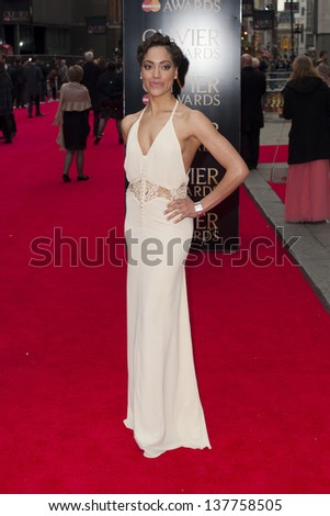 Cush Jumbo arriving for the Laurence Olivier Awards 2013 at the Royal Opera House, Covent Garden, London. 28/04/2013