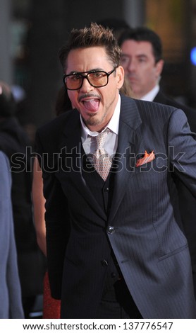 Robert Downey Jr at the Los Angeles premiere of his movie \