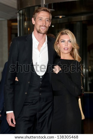 Abbey Clancy and Peter Crouch at the Ledley King Testimonial Gala dinner held at the London Hilton hotel, London. 07/05/2013