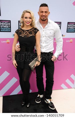 Kristiana Rihanoff and guest and Robin Windsor arriving for Lorraine\'s High Street Fashion Awards 2013, Canary Wharf, London. 22/05/2013
