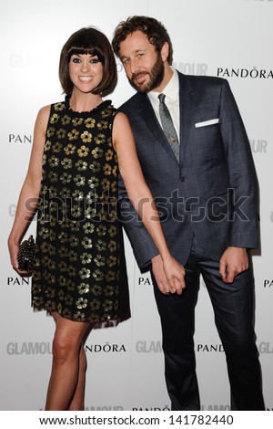 Dawn Porter and Chris O'Dowd arriving for the 2013 Glamour Women of The Year Awards, Berkeley Square, London. 04/06/2013
