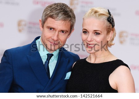 Martin Freeman and wife, Amanda Abbington arriving for the TV BAFTA Awards 2013, Royal Festival Hall, London. 12/05/2013