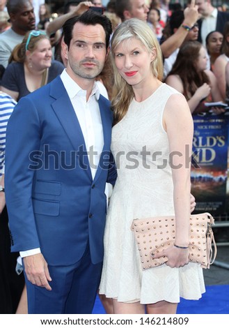 Jimmy Carr and Karoline Copping arriving for The World\'s End World Premiere, at Empire Leicester Square, London. 10/07/2013