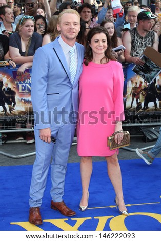Simon Pegg and wife Maureen McCann arriving for The World\'s End World Premiere, at Empire Leicester Square, London. 10/07/2013