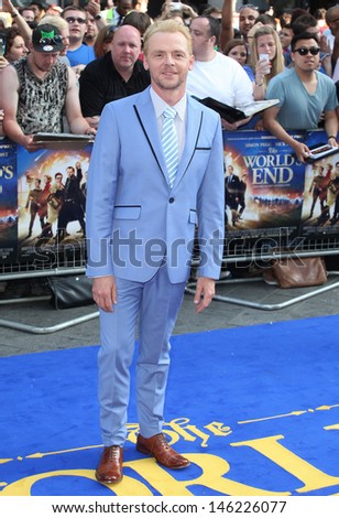 Simon Pegg arriving for The World's End World Premiere, at Empire Leicester Square, London. 10/07/2013