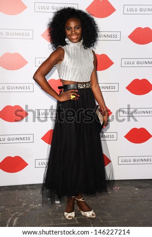 Shingai Shinoa arrives for The Lulu Guinness Paint Project Event at the Old Sorting Office, London. 11/07/2013