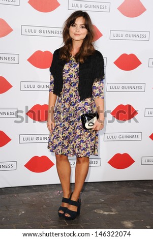 Jenna Coleman arrives for The Lulu Guinness Paint Project Event at the Old Sorting Office, London. 11/07/2013