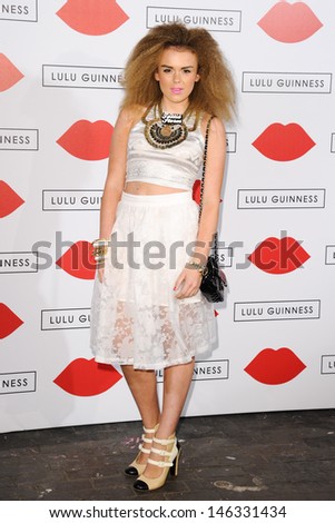 Talliah Storm arrives for The Lulu Guinness Paint Project Event at the Old Sorting Office, London. 11/07/2013