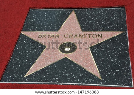 Bryan Cranston`s star on the Hollywood Walk of Fame. July 16, 2013  Los Angeles, CA