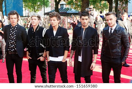 One Direction Arriving For The One Direction This Is Us World Film Premiere, London. 20/08/2013