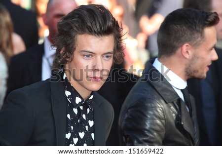 Harry Styles From One Direction Arriving At The Uk Premiere Of \'One Direction, This Is Us\' At The Empire Leicester Square, London. 20/08/2013