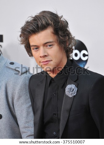 LOS ANGELES, CA - NOVEMBER 24, 2013: Harry Styles of One Direction at the 2013 American Music Awards at the Nokia Theatre, LA Live.