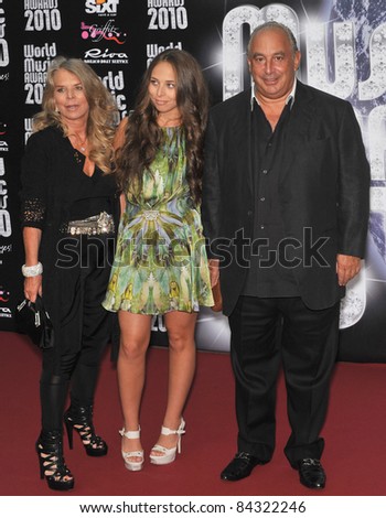 Tina Green, Philip Green & Chloe Green at the 2010 World Music Awards at the Monte Carlo Sporting Club, Monaco. May 18, 2010  Monaco, France Picture: Paul Smith / Featureflash