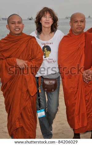 Actress Jane Birkin at the 61st Annual Cannes Film Festival where she organized a Burma Day event to highlight the plight of Burmese monks. 5-19-08  Cannes, France. Picture: Paul Smith / Featureflash