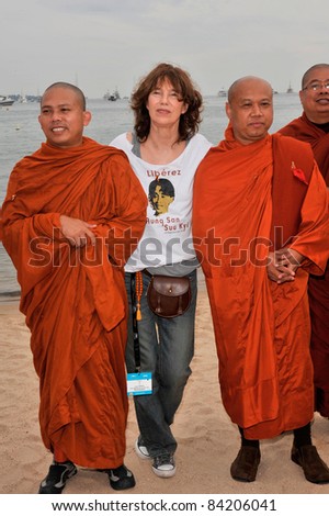 Actress Jane Birkin at the 61st Annual Cannes Film Festival where she organized a Burma Day event to highlight the plight of Burmese monks. 5-19-08  Cannes, France. Picture: Paul Smith / Featureflash