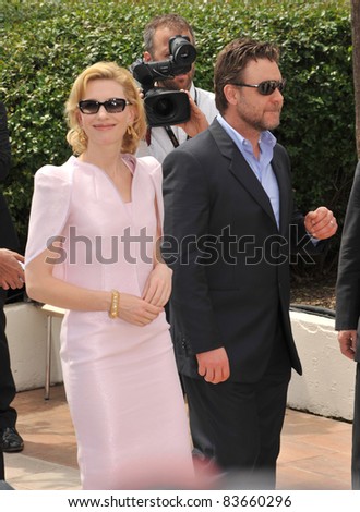 Cate Blanchett & Russell Crowe  at the 63rd Festival de Cannes where their movie 