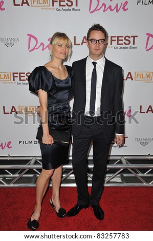 Director Nicolas Winding Refn & wife Liv Corfixen at the Los Angeles Film Festival premiere of his new movie \