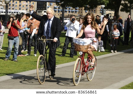 Mayor Boris Johnson and actress, Kelly Brook launches the 2011 Skyride at Potters Field, London. 26/08/2011 Picture by: Steve Vas / Featureflash