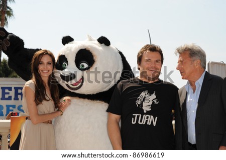 Angelina Jolie, Jack Black & Dustin Hoffman at photocall for their new animated movie 