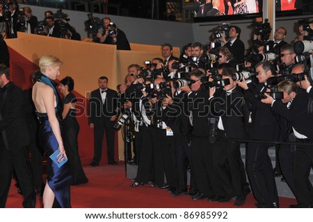 Tilda Swinton at the premiere of her new movie \