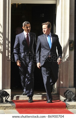 President Barak Obama meets David Cameron at No.10 Downing Street, London. 24/05/2011  Picture by: Steve Vas / Featureflash
