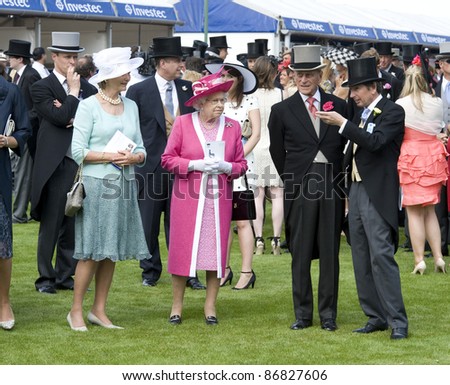 HM Queen Elizabeth II and Prince Phillip attending The Epsom Derby Meeting at Epsom Downs Racecourse in Surrey. 4th June 2011.  05/06/2011  Picture by: Simon Burchell / Featureflash
