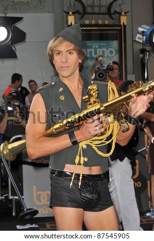 Sacha Baron Cohen as Bruno, at the Los Angeles premiere of his new movie \