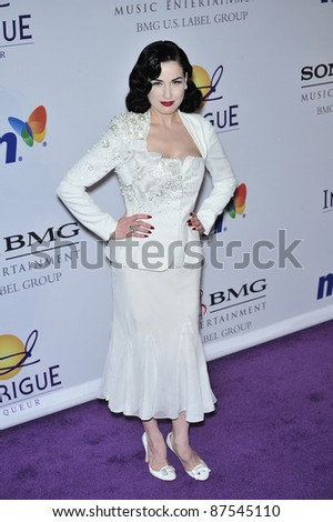 Dita Von Teese at music mogul Clive Davis\' annual pre-Grammy party at the Beverly Hilton Hotel. February 9, 2008  Los Angeles, CA Picture: Paul Smith / Featureflash