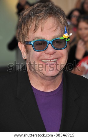 Elton John at the world premiere of his new animated movie \