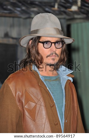 Johnny Depp at the Los Angeles premiere of his new animated movie \