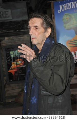Harry Dean Stanton at the Los Angeles premiere of his new animated movie \