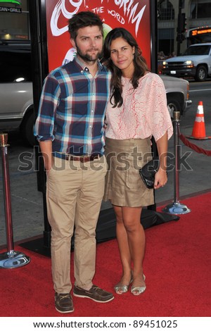 Adam Scott & wife at the world premiere of \