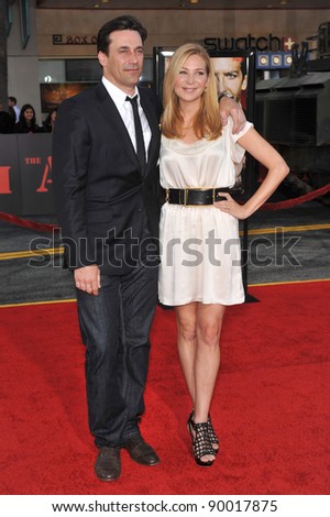 Jon Hamm & Jennifer Westfeldt at the Los Angeles premiere of his new movie 
