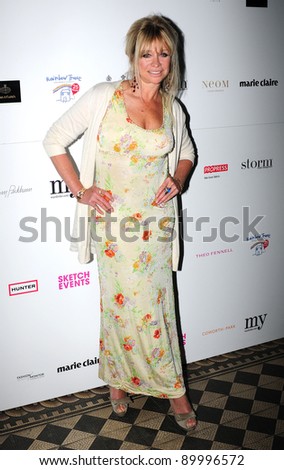 Jo Wood arriving  for The Trust in Fashion Show in support of the Rainbow Trust held at One Mayfair in London. 29/06/2011 Picture by: Simon Burchell / Featureflash