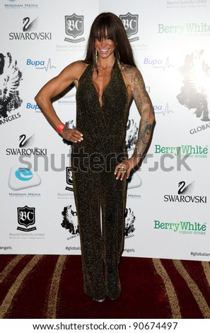 Jodie Marsh arriving for the Global Angels Awards at the Park Plaza Hotel in Westminster London. 02/12/2011 Picture by: Simon Burchell / Featureflash