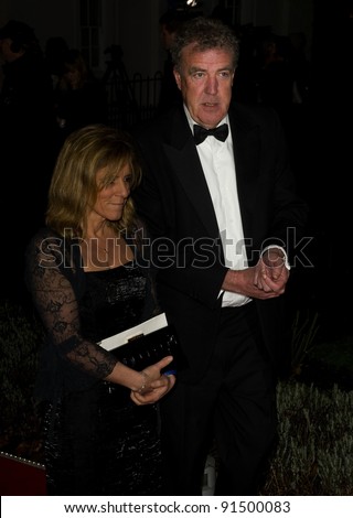 Jeremy Clarkson and wife arriving for The Sun Military Awards 2011 at the Imperial war Museum, London. 19/12/2011 Picture by: Simon Burchell / Featureflash