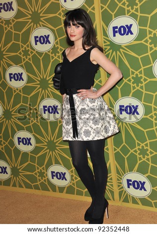 Zooey Deschanel, star of New Girls, at Fox TV\'s Winter 2012 All-Star Party at Castle Green in Pasadena. January 8, 2012  Pasadena, CA Picture: Paul Smith / Featureflash