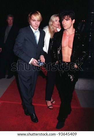 03APR97:  Duran Duran stars NICK RHODES (left) & WARREN CUCCURULLO at the premiere in Los Angeles of \