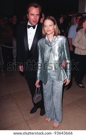 17APR98:  Actress JODIE FOSTER & friend RANDY STONE at the Beverly Hilton Hotel where Tom Cruise was honored with the 1998 John Huston Award by the Artists Rights Foundation.