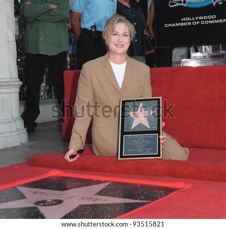 Hollywood   Stars on 16sep98  Actress Meryl Streep On Hollywood Boulevard Where She Was