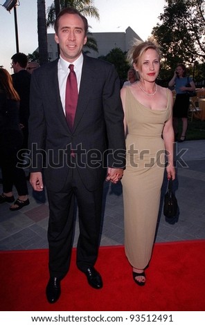 30JUL98:  Actor NICOLAS CAGE & actress wife PATRICIA ARQUETTE at the Hollywood premiere of his new movie, \