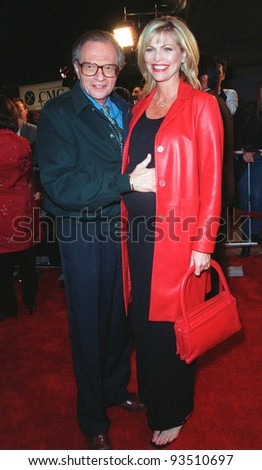 01MAR99: CNN talk show host LARRY KING & wife at the world premiere of 