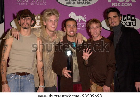 08DEC99: Pop group BACKSTREET BOYS at the Billboard Music Awards in Las Vegas where they won awards for Album, Artist, Albums Artist, and Albums Group of the Year.  Paul Smith / Featureflash