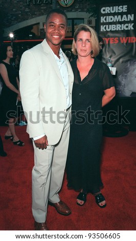 13JUL99:   Actor CUBA GOODING JR. & wife at the world premiere, in Los Angeles, of  \