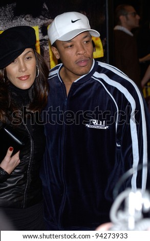 stock photo Rapper DR DRE wife NICOLE at the world premiere of 8