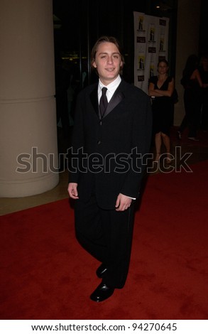 Actor KIERAN CULKIN at the Hollywood Film Festival\'s Hollywood Movie Awards and Gala Ceremony, in Beverly Hills. 07OCT2002.  Paul Smith / Featureflash