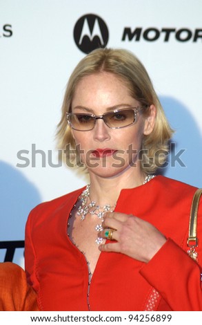Actress SHARON STONE arriving at the amfAR Cinema Against AIDS Gala at the Moulin de Mougins restaurant just outside Cannes. 23MAY2002.  Paul Smith / Featureflash